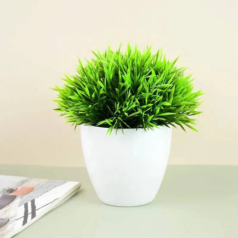 Artificial Plants Bonsai Small Green Tree Plants Fake Flower Potted Ornament Home Room Garden Office Desk Fake Bonsai Decoration
