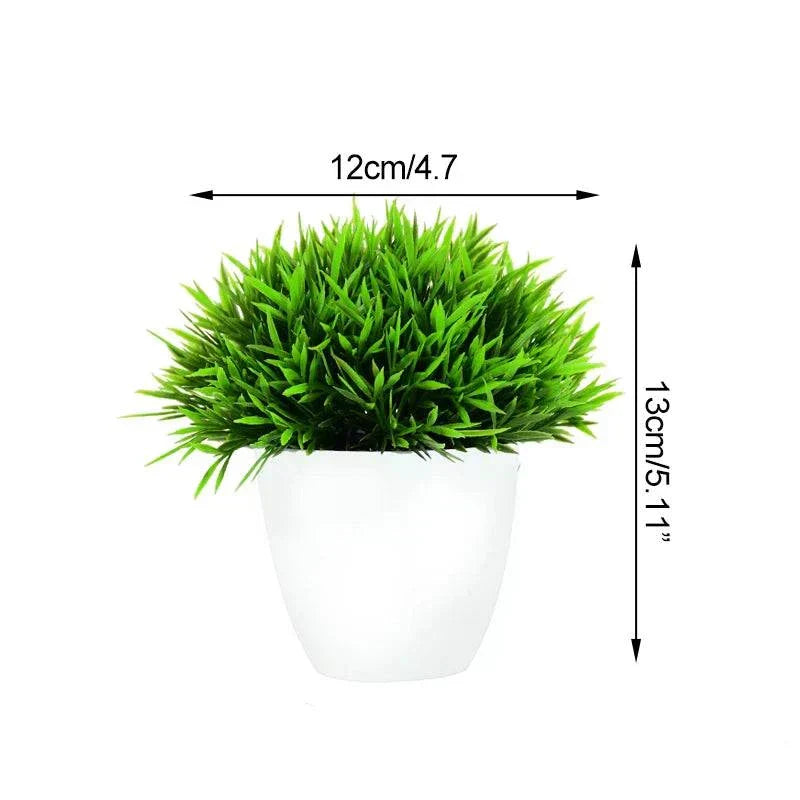 Artificial Plants Bonsai Small Green Tree Plants Fake Flower Potted Ornament Home Room Garden Office Desk Fake Bonsai Decoration