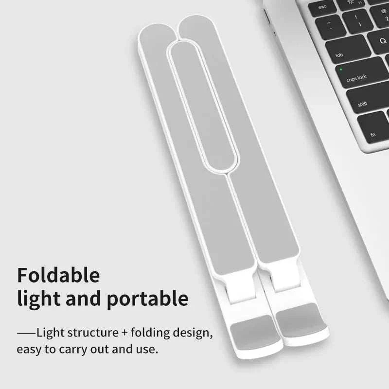 Foldable Portable Laptop Stand - Cooling Bracket Riser for MacBook Pro and Other Notebooks