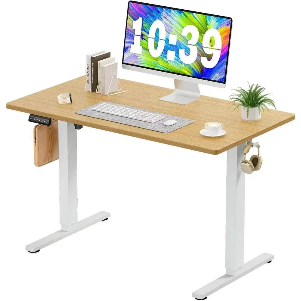 Electric Standing Desk - 40 x 24 inch Adjustable Height Sit to Stand Up Desk with Splice Board, Rising Office Computer Table