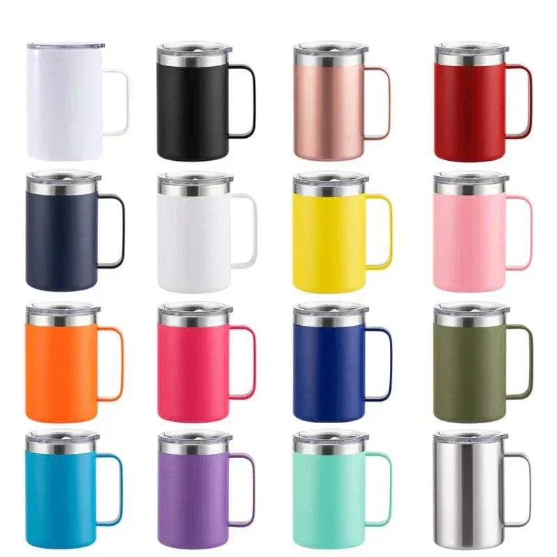 New Double Wall Stainless Steel Coffee Mug 12oz 16oz Tea Cups 350ml 450ml Insulated Thermos Vacuum Mugs