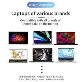 Foldable portable laptop stand compatible with various notebook brands.